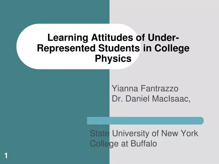 learning attitudes of under represented students in college physics