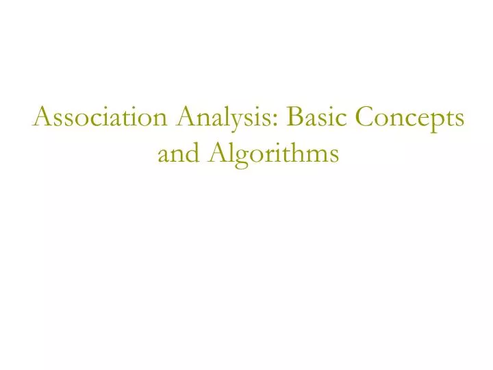 association analysis basic concepts and algorithms