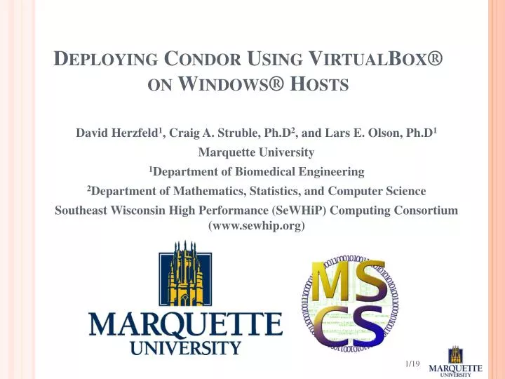 deploying condor using virtualbox on windows hosts