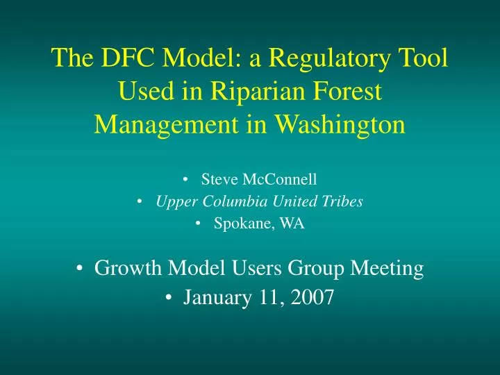 the dfc model a regulatory tool used in riparian forest management in washington