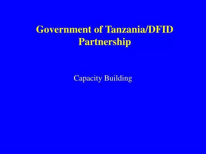 government of tanzania dfid partnership