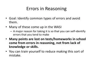 Errors in Reasoning