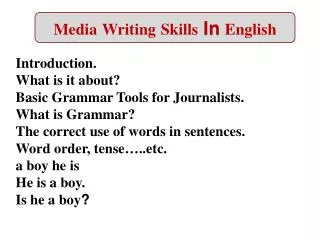 Media Writing Skills In English