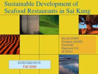 Sustainable Development of Seafood Restaurants in Sai Kung