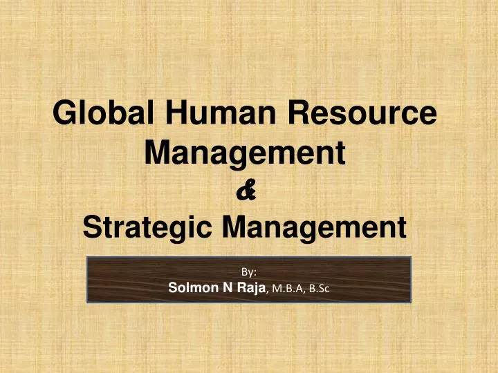 global human resource management strategic management