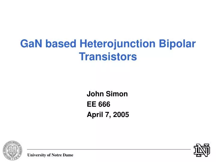 gan based heterojunction bipolar transistors