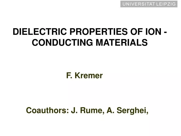 dielectric properties of ion conducting materials