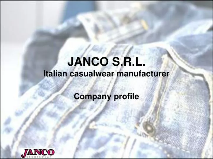 janco s r l italian casualwear manufacturer