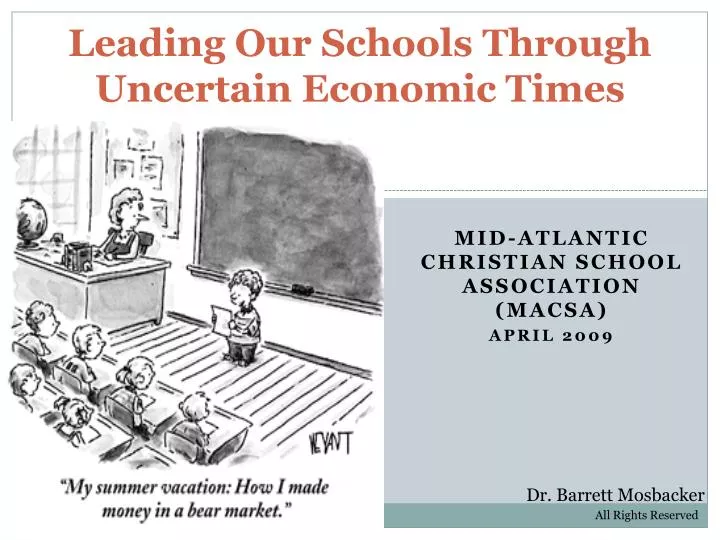 leading our schools through uncertain economic times