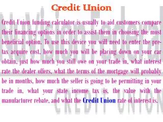 credit union financing calculator