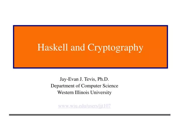 haskell and cryptography