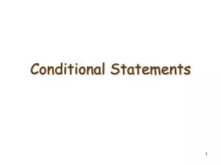 Conditional Statements