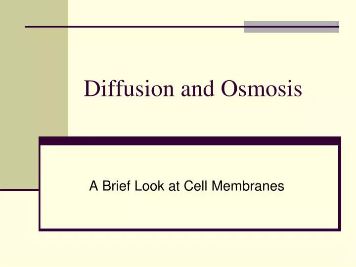 diffusion and osmosis