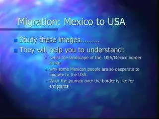 Migration: Mexico to USA