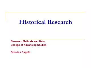 historical research