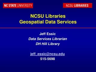NCSU Libraries Geospatial Data Services