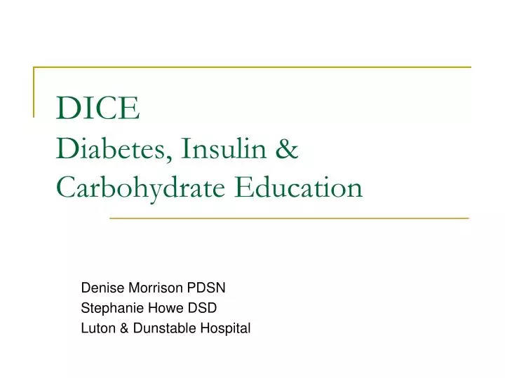 dice diabetes insulin carbohydrate education