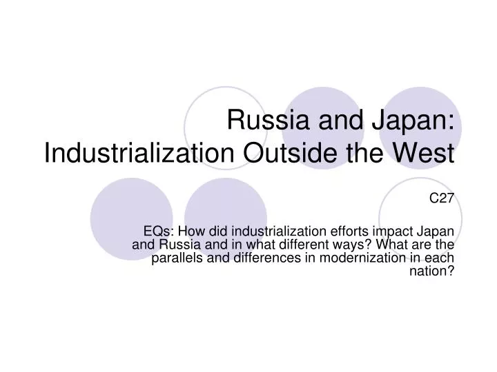 russia and japan industrialization outside the west