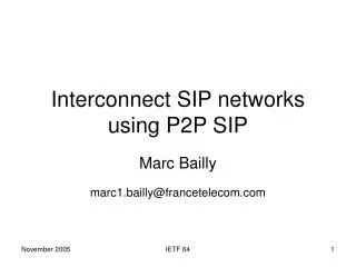 Interconnect SIP networks using P2P SIP
