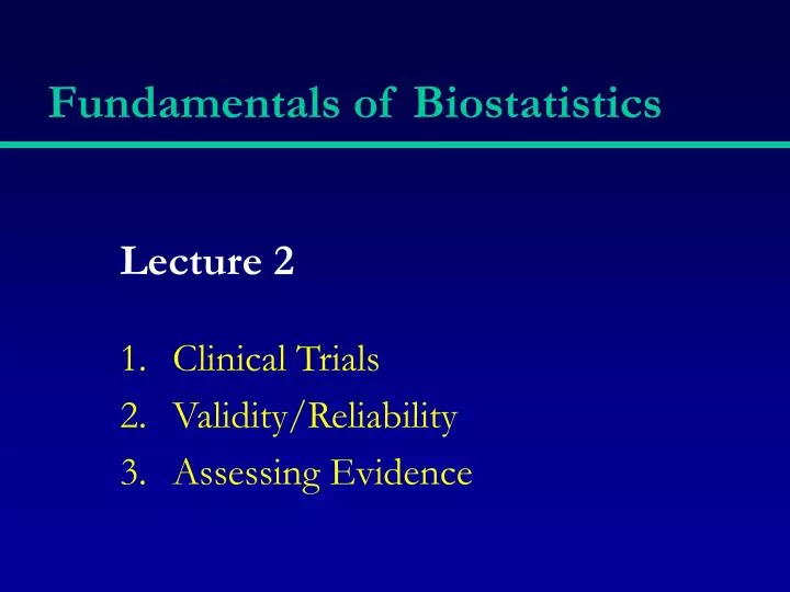 fundamentals of biostatistics