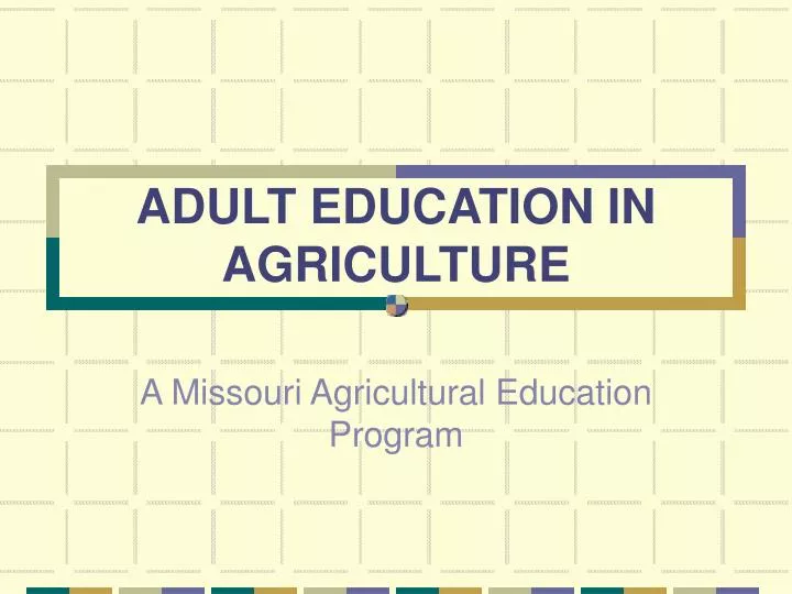 adult education in agriculture