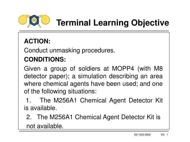 terminal learning objective