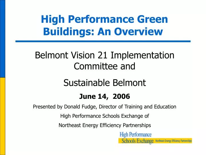 high performance green buildings an overview