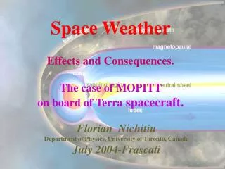 Space Weather Effects and Consequences. The case of MOPITT on board of Terra spacecraft.