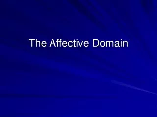 The Affective Domain