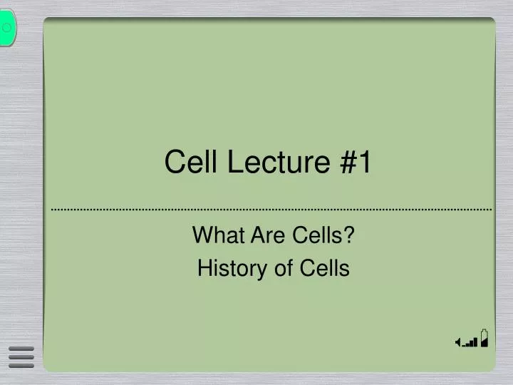 cell lecture 1