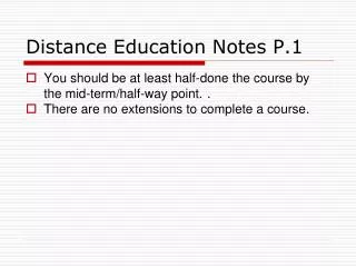 Distance Education Notes P.1