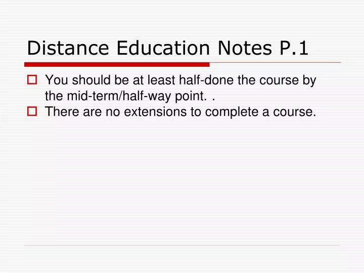 distance education notes p 1