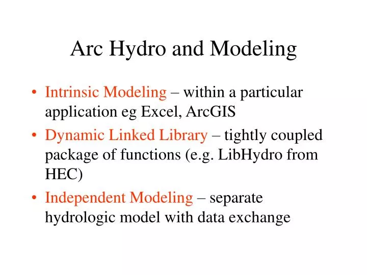 arc hydro and modeling