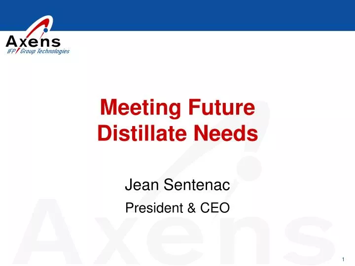 meeting future distillate needs
