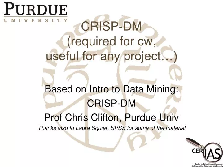 crisp dm required for cw useful for any project