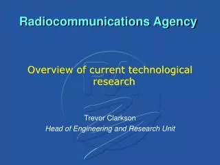Radiocommunications Agency
