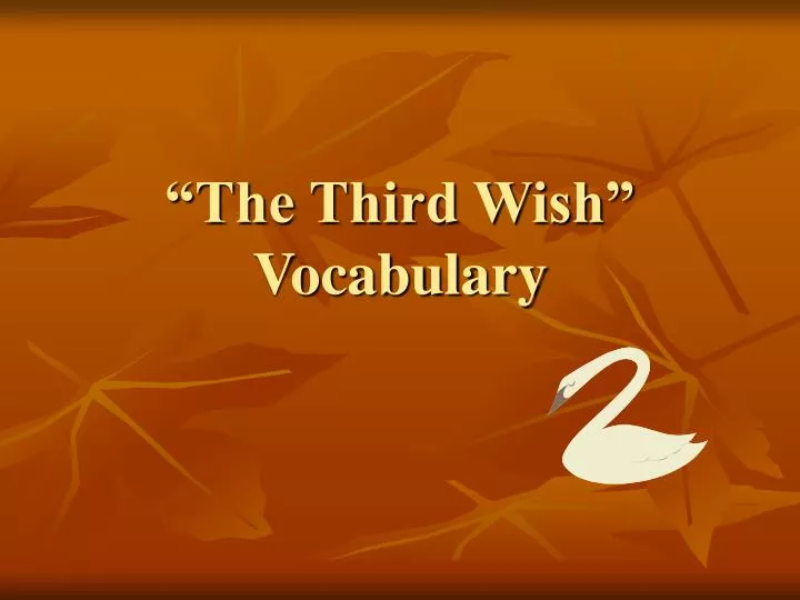 the third wish vocabulary