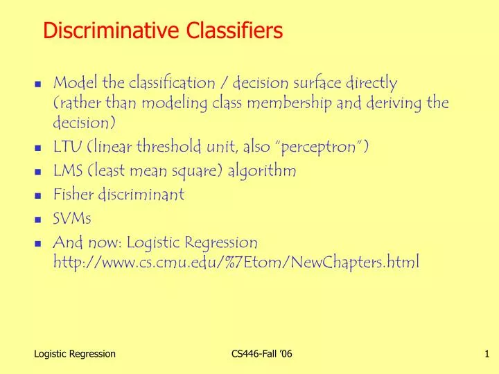 discriminative classifiers