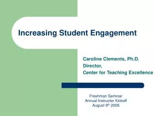 Increasing Student Engagement