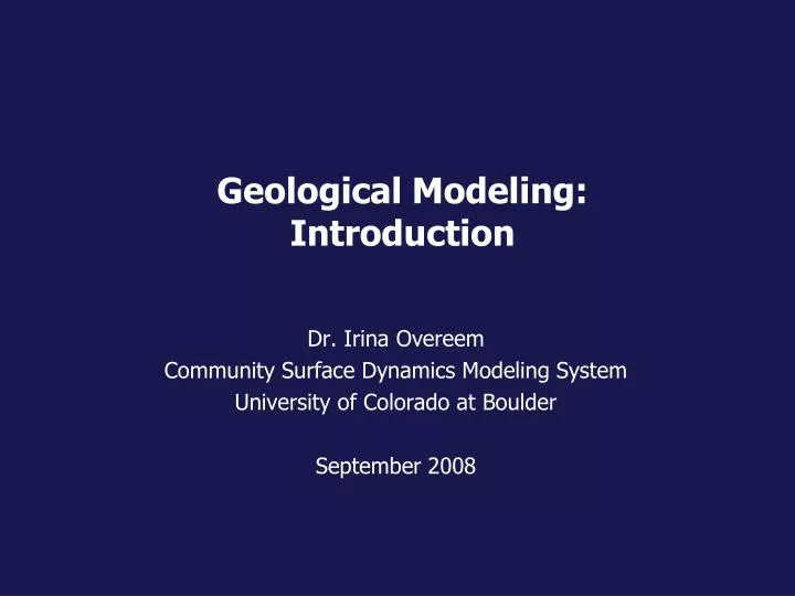 geological modeling introduction