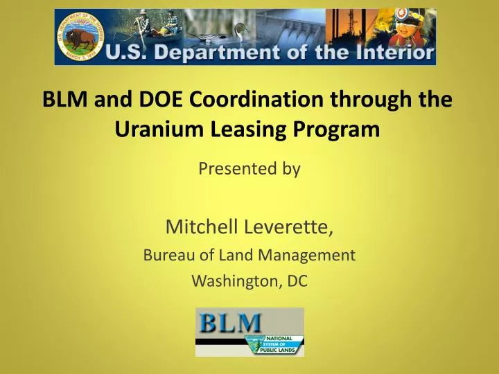 blm and doe coordination through the uranium leasing program