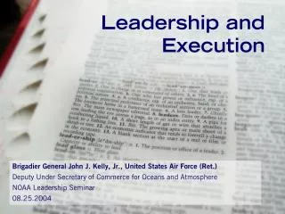 Leadership and Execution