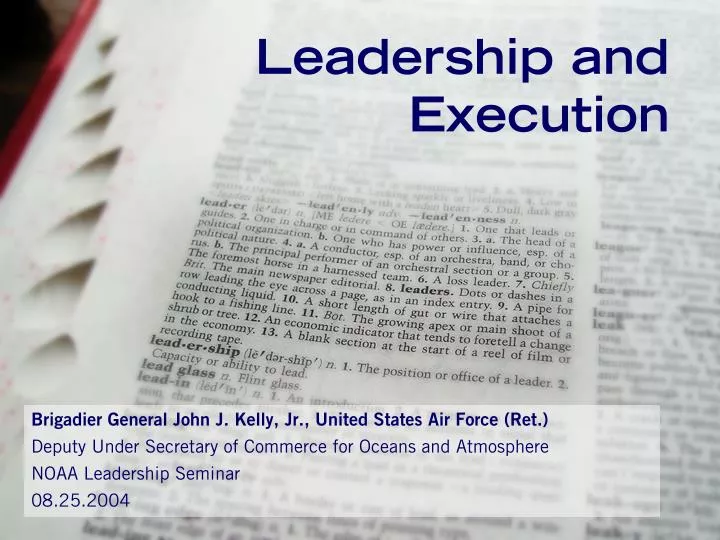 leadership and execution