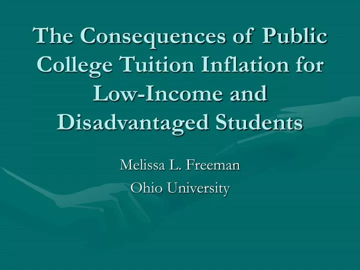 the consequences of public college tuition inflation for low income and disadvantaged students
