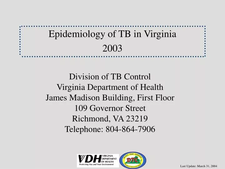 epidemiology of tb in virginia 2003