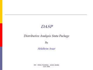 DASP Distributive Analysis Stata Package By Abdelkrim Araar