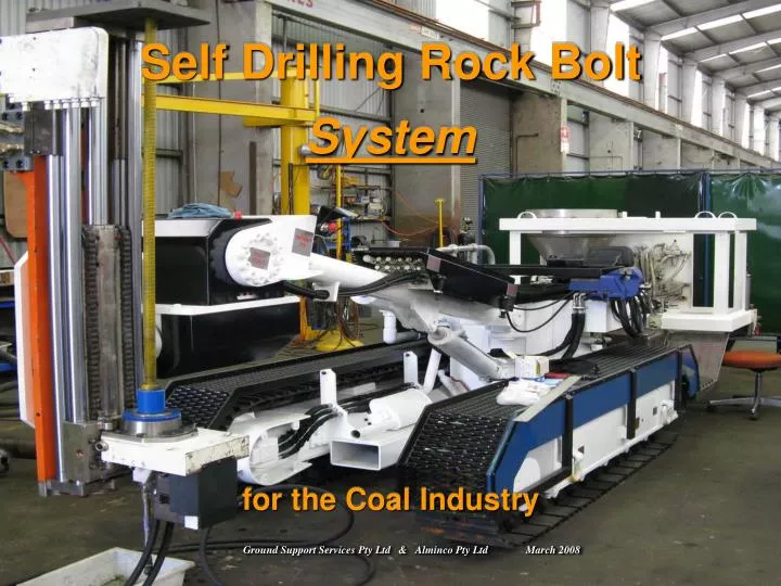 self drilling rock bolt system for the coal industry