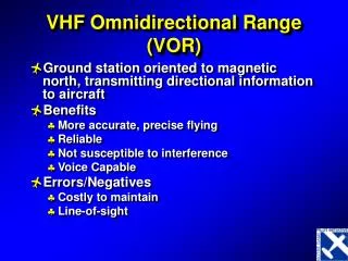 VHF Omnidirectional Range (VOR)