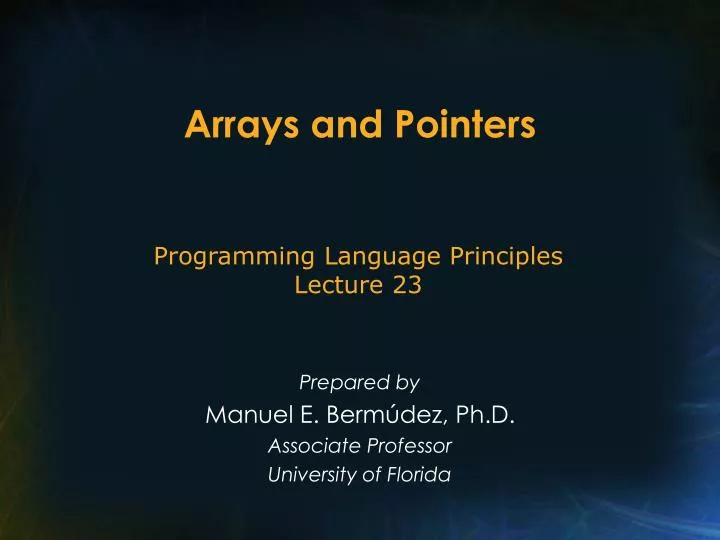 arrays and pointers