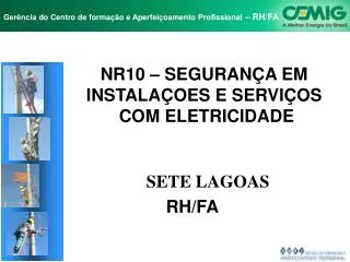 nr10 seguran a em instala oes e servi os com eletricidade